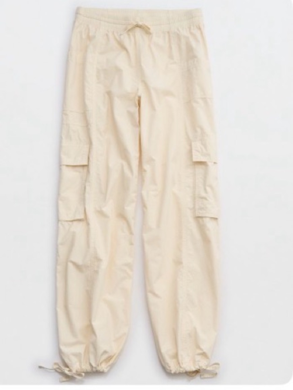 AE Women’s  Cream Cargo Drawstring Beach Pants